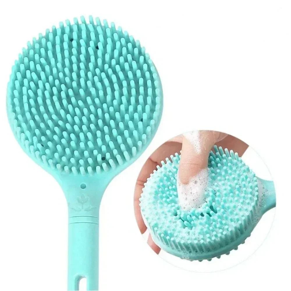 1Pc Silicone Long Handle Bath Brush Exfoliating Body Scrub