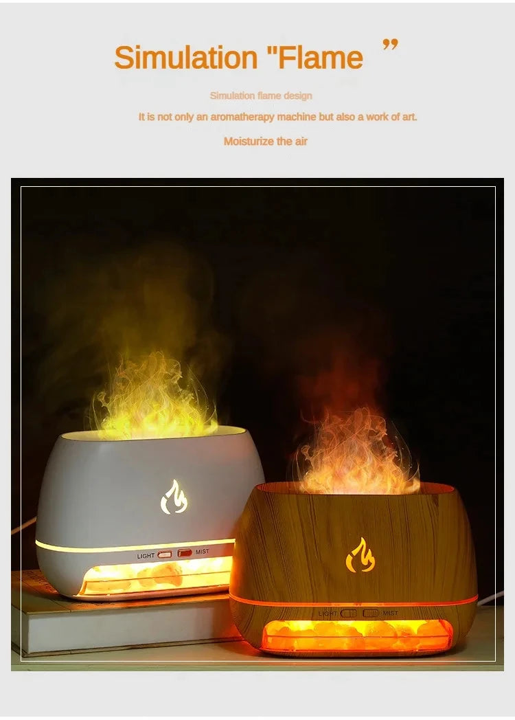 New Himalayan Crystal Salt Stone Aroma Humidifier with 3D Night Light