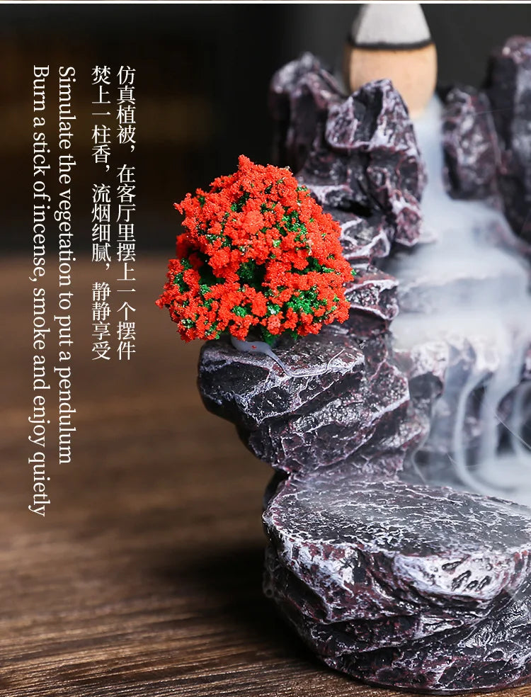 Creative High Mountain Flowing Resin Back Flow Incense Holder