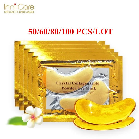 InniCare 50/60/80/100 Pcs Crystal Collagen Gold Eye Mask