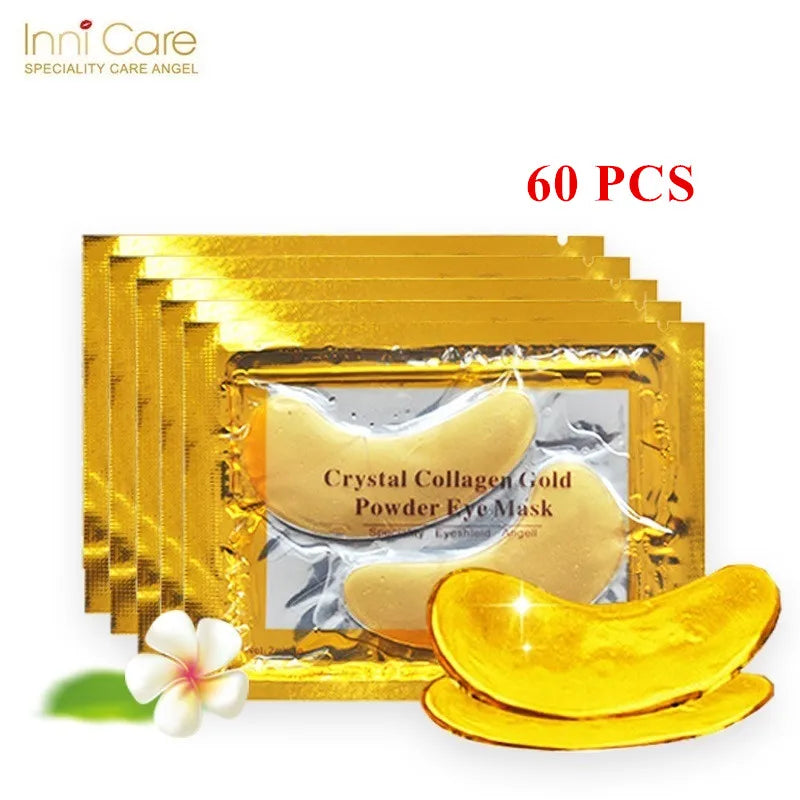 InniCare 50/60/80/100 Pcs Crystal Collagen Gold Eye Mask