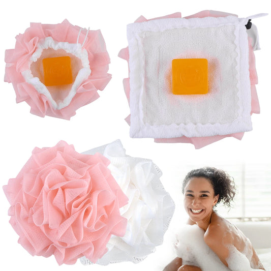 2-In-1 Bath Loofah Sponge Set for Elegant Cleansing Bliss