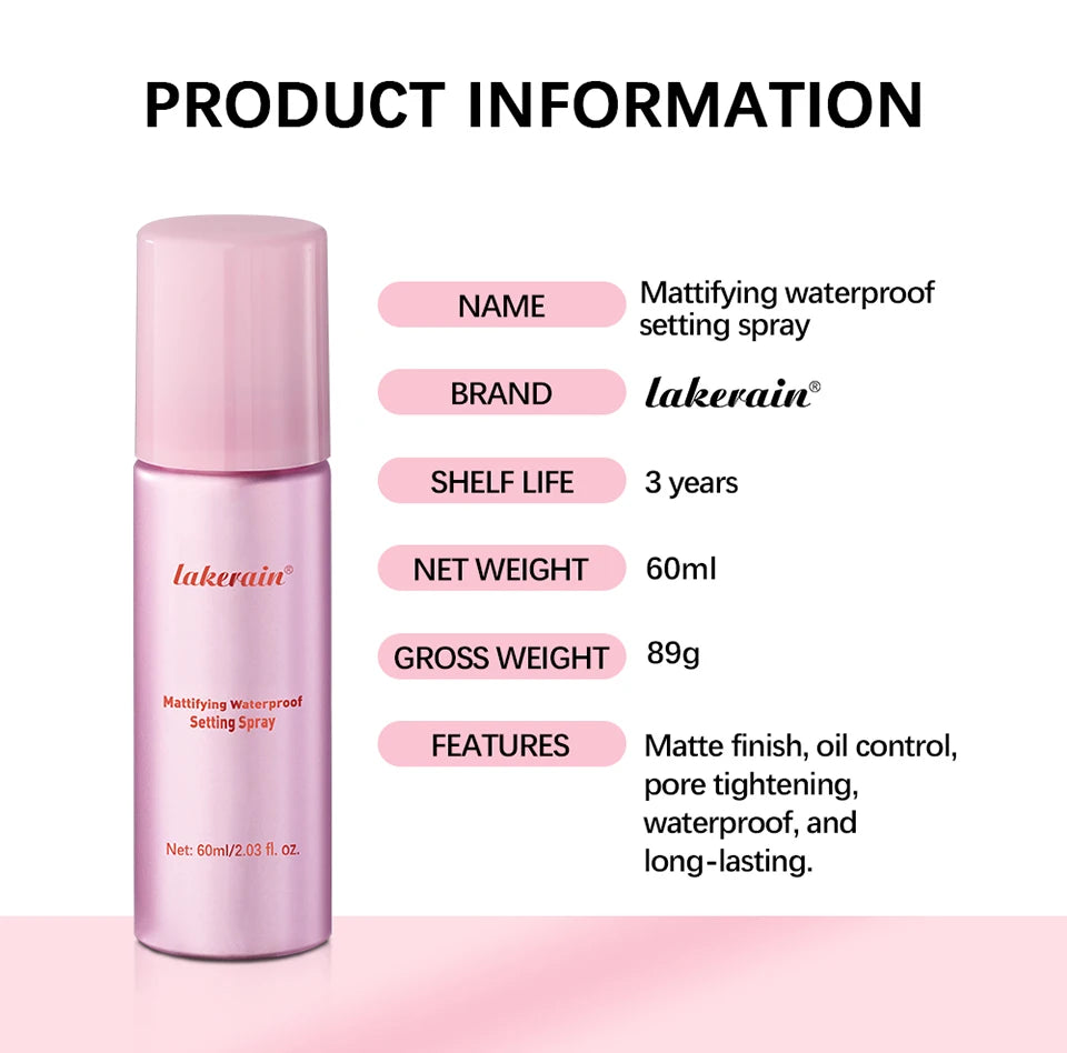 Mattifying Waterproof Setting Spray for All Skin Types