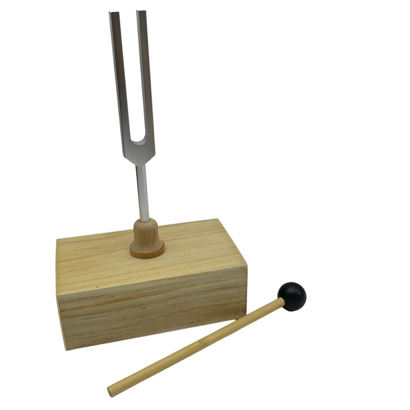 Tuning Fork 512HZ Vibration with Wood Resonator Box for Meditation