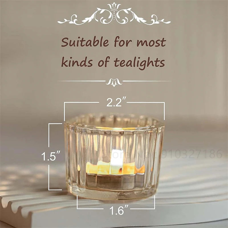 Tealight Candle Holders Thick Clear Glass for Elegant Decor