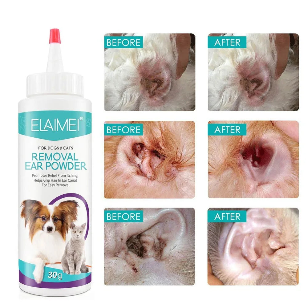 Pet Ear Powder for Dogs and Cats Easy Ear Health Care