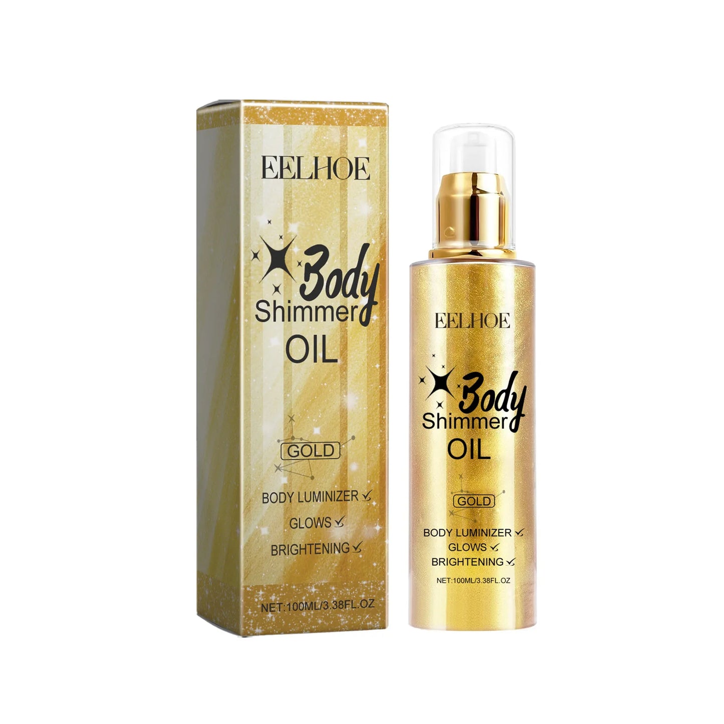 EELHOE 3D Body Oil with Shimmer for Moisturized Radiance