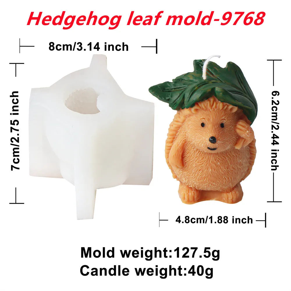 Hedgehog Sculpture Mold for DIY Soywax Candle Decor