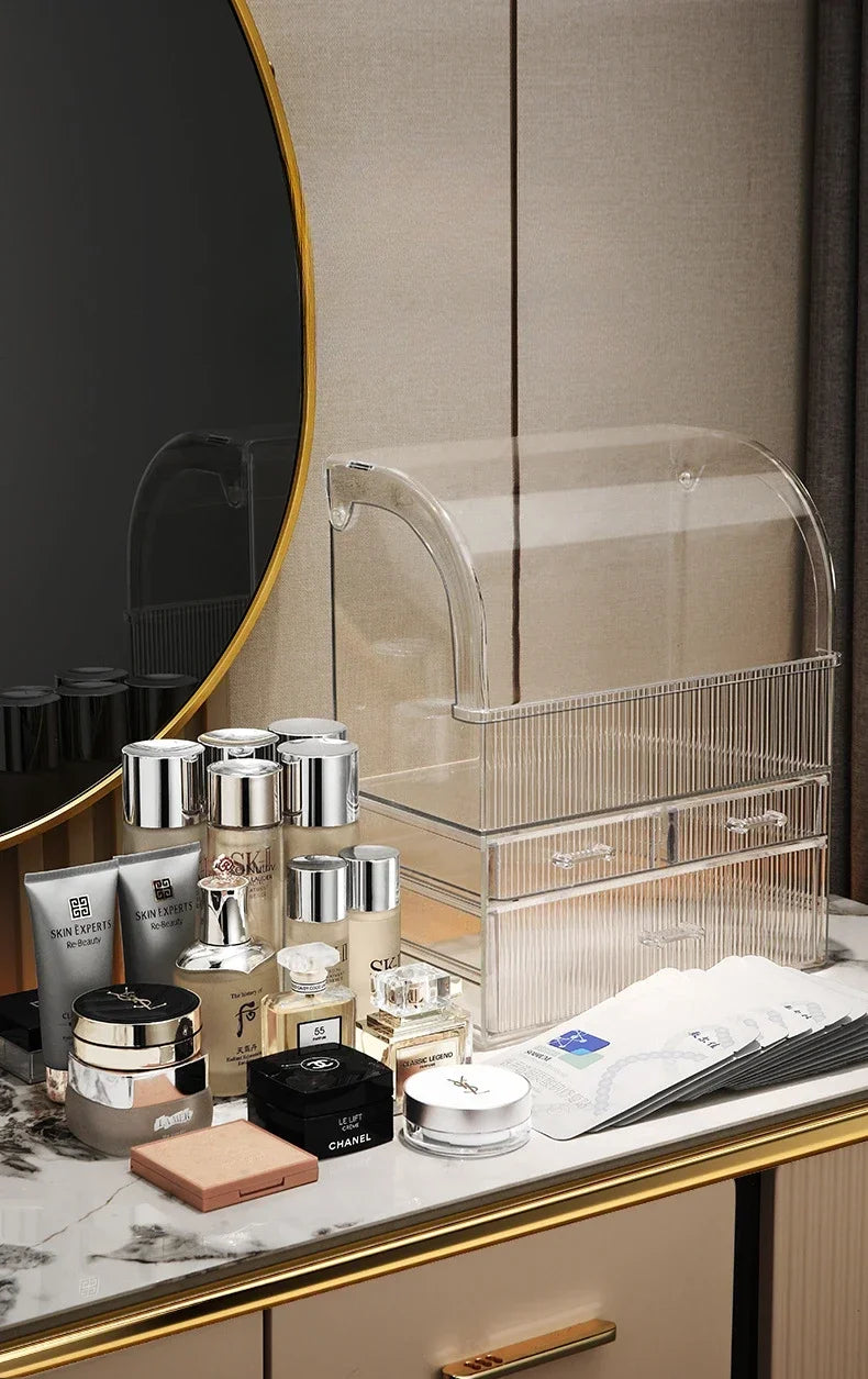 30x17.5x36cm Large Drawer Organizer Makeup Clear Acrylic Box