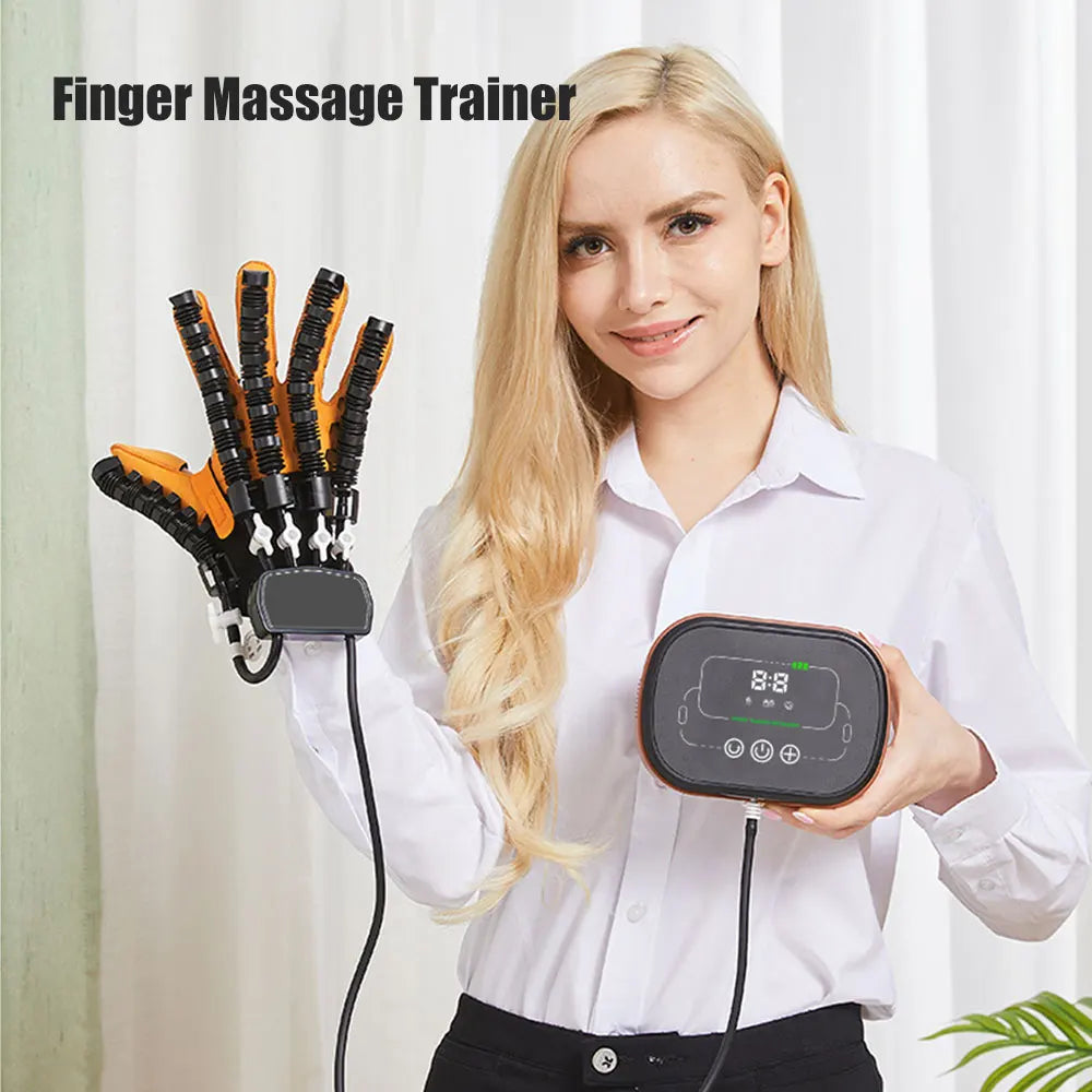 Stroke Rehabilitation Glove Finger Robot Trainer for Hemiplegia