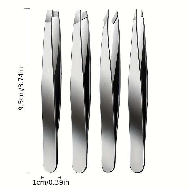 4Piece Set Professional Tweezers Set For Effortless Hair Removal