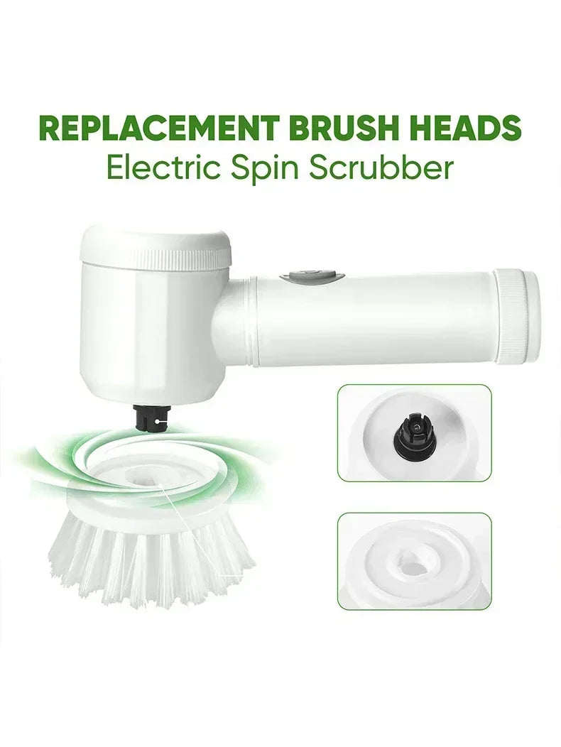 Powerful Electric Spin Scrubber with 5 Interchangeable Heads