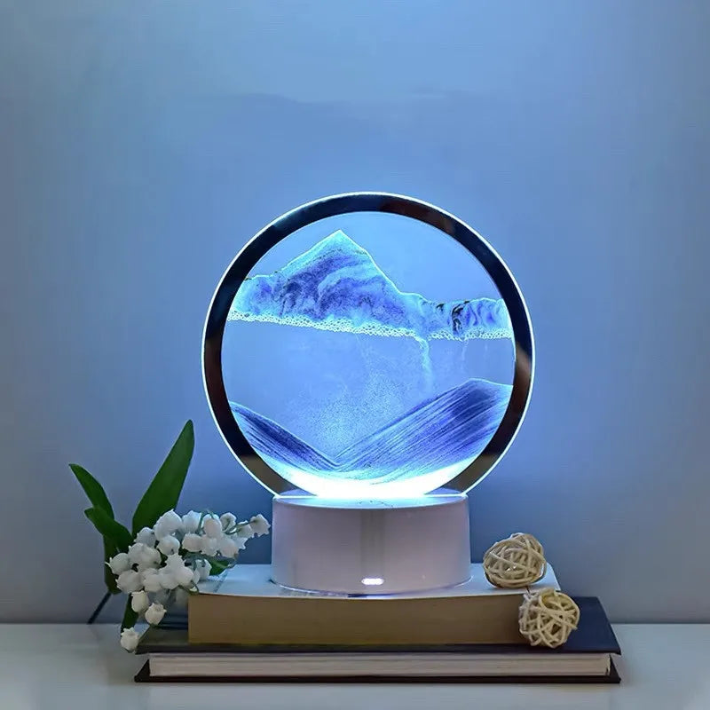 Quicksand Table Lamp, Elegant 3D Sand Painting Light