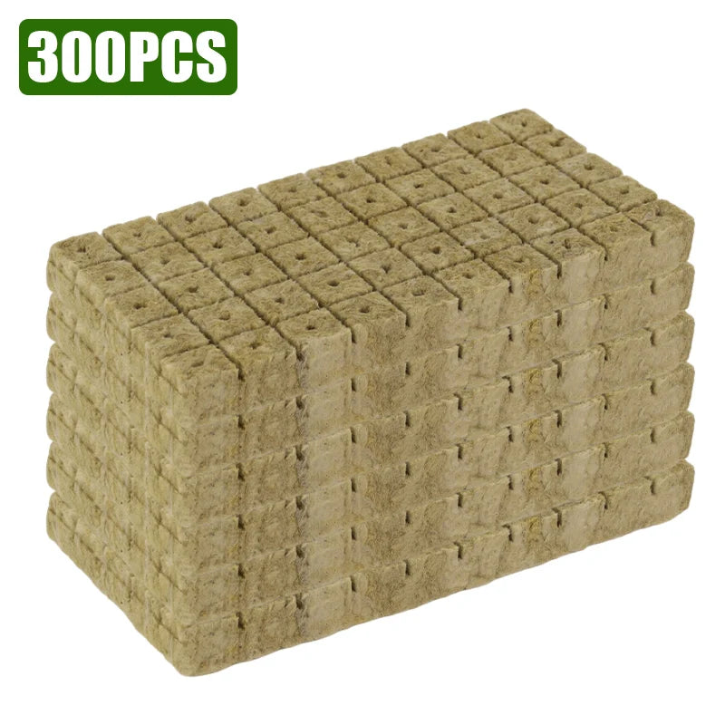 300/50Pcs Seed Grow Cubes Planting Sponge Rock Cotton Plugs