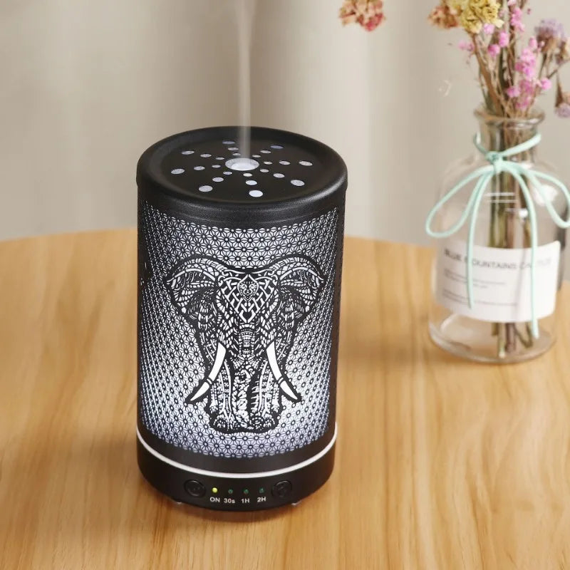 Mini Elephant Aromatherapy Essential Oil Diffuser with LED Lamp