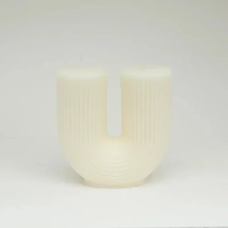 Geometry Unique Candle Wave U Shape Unscented Hand Poured Soy Candles