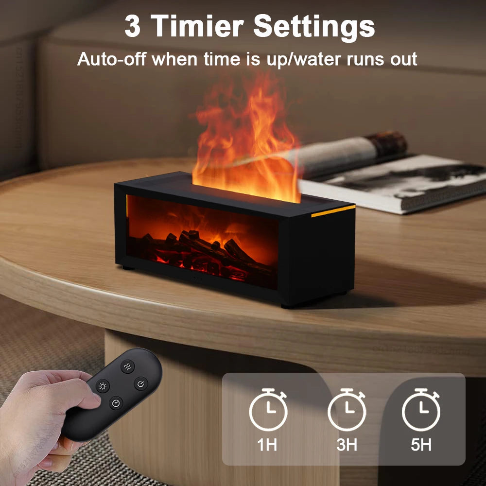 Air Humidifier Essential Oils Aroma Flame Diffuser LED Remote