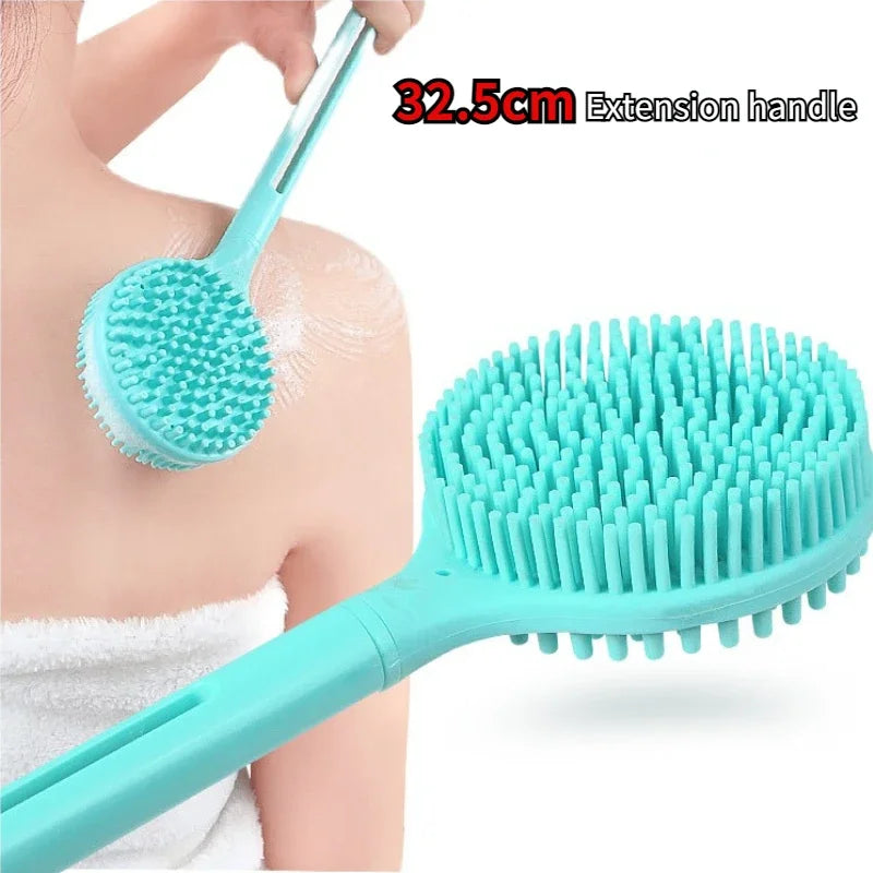 1Pc Silicone Long Handle Bath Brush Exfoliating Body Scrub