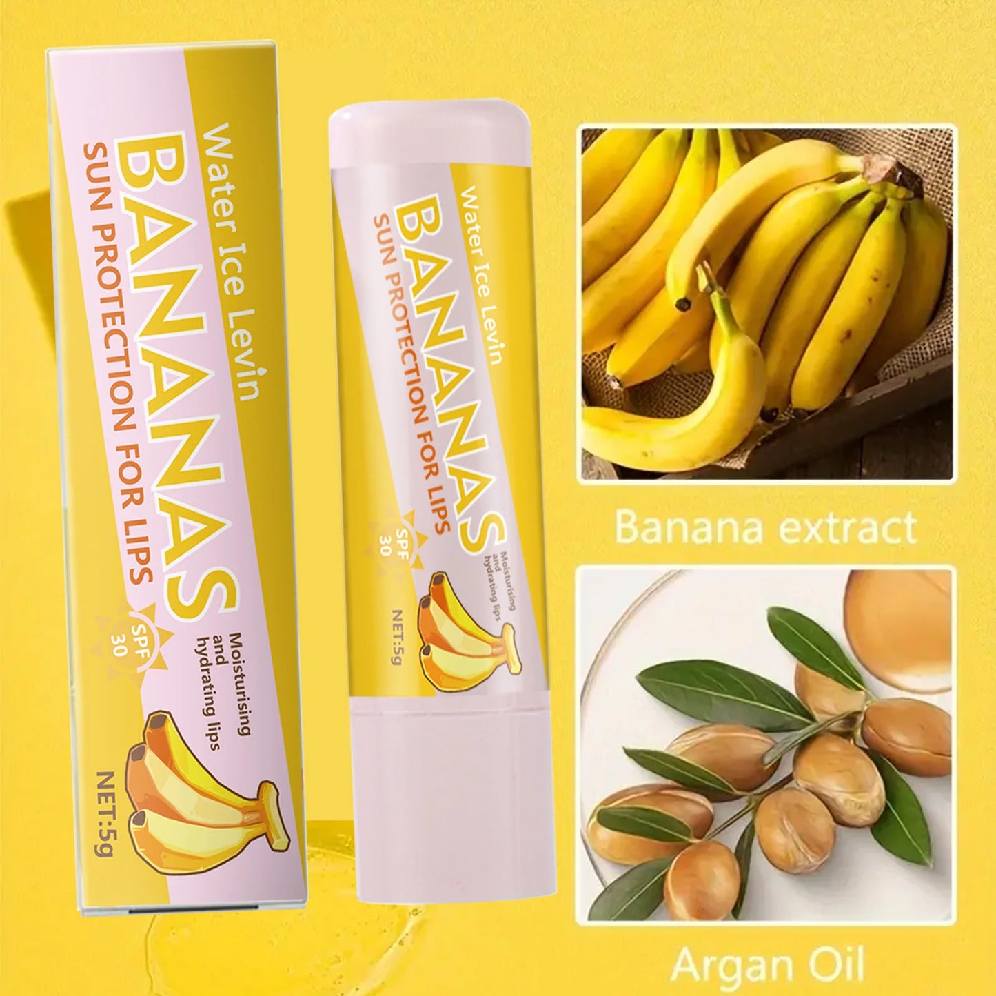 Peach and Banana Sunscreen Lip Balm SPF 30 for Moisturized Lips