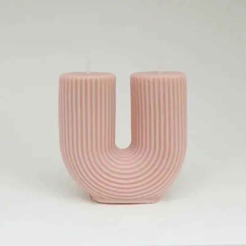 Geometry Unique Candle Wave U Shape Unscented Hand Poured Soy Candles