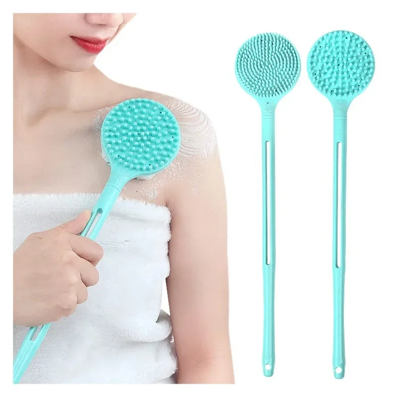 1Pc Silicone Long Handle Bath Brush Exfoliating Body Scrub