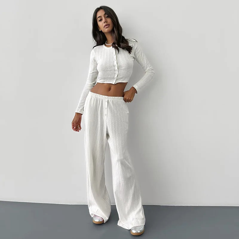 Absobe Pajamas Homewear Hollow Pants Set for Women 2024