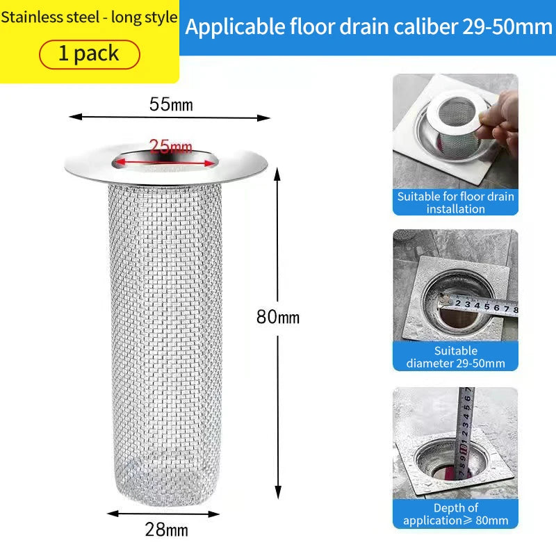 1/3/4pcs Multifunctional Stainless Steel Hair Catcher Strainer