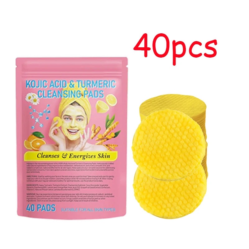 120PCS Face Cleansing Sponge with Turmeric Kojic Acid Pads