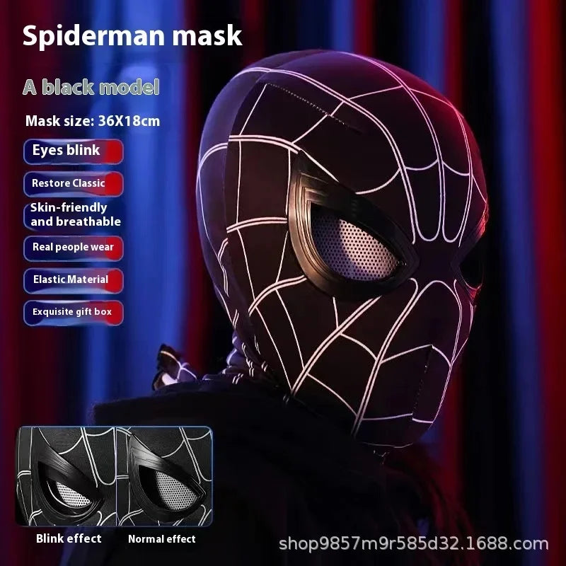 Mascara Spiderman Headgear Cosplay Moving Eyes Mask Gift