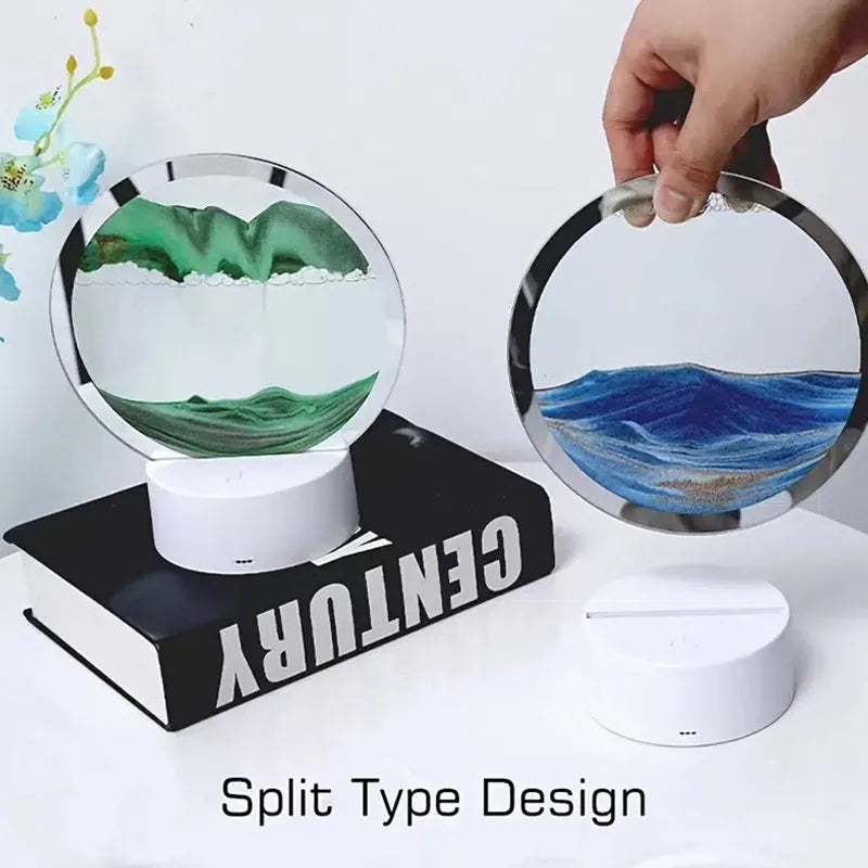 Quicksand Table Lamp, Elegant 3D Sand Painting Light