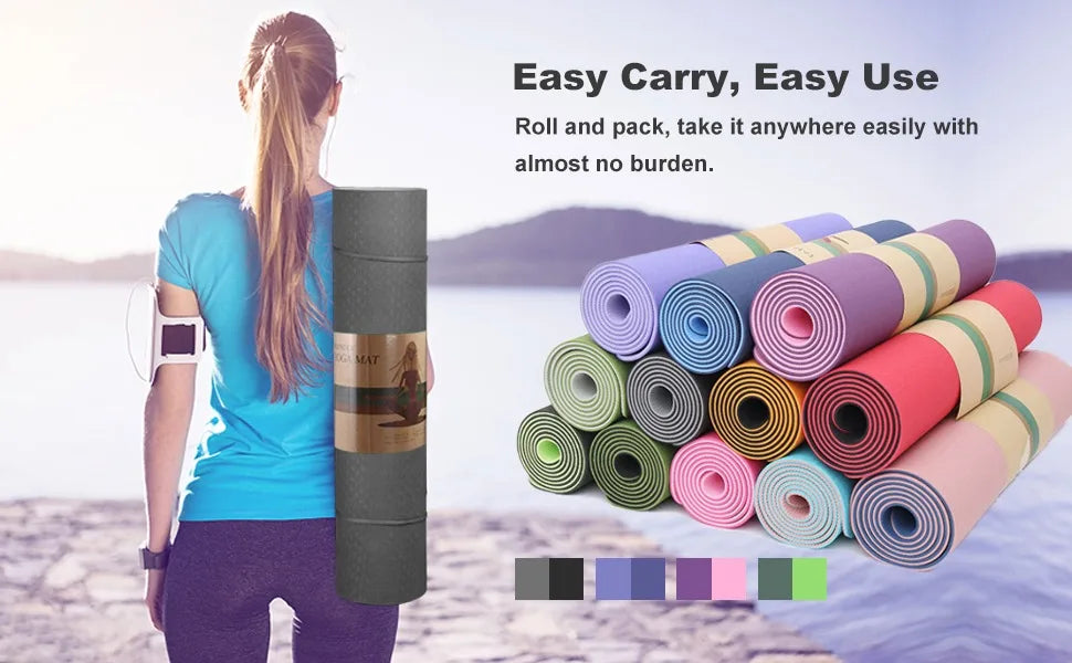 Yoga Mat 1/3 Inch QMKGEC Eco Friendly Non-Slip Pilates Mat