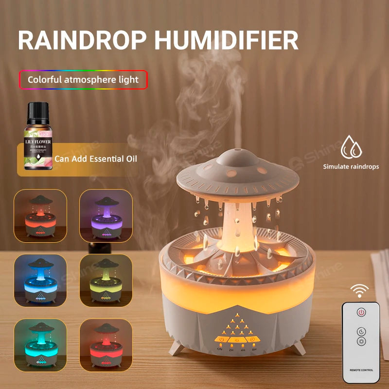 2023 Rain Cloud Humidifier with Remote Raindrop Diffuser