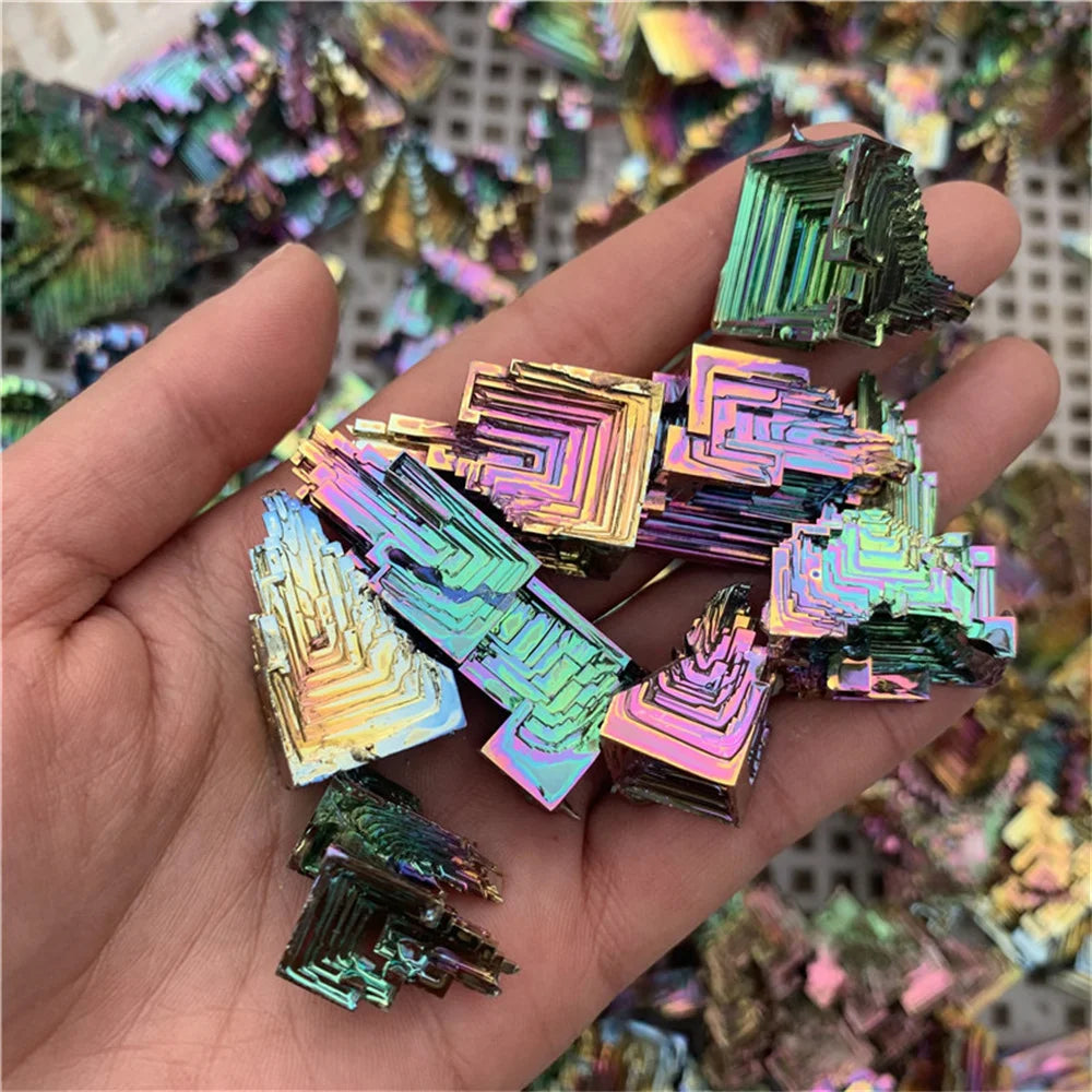 Natural Bismuth Tower Metal Pyramid Stones for Reiki Healing