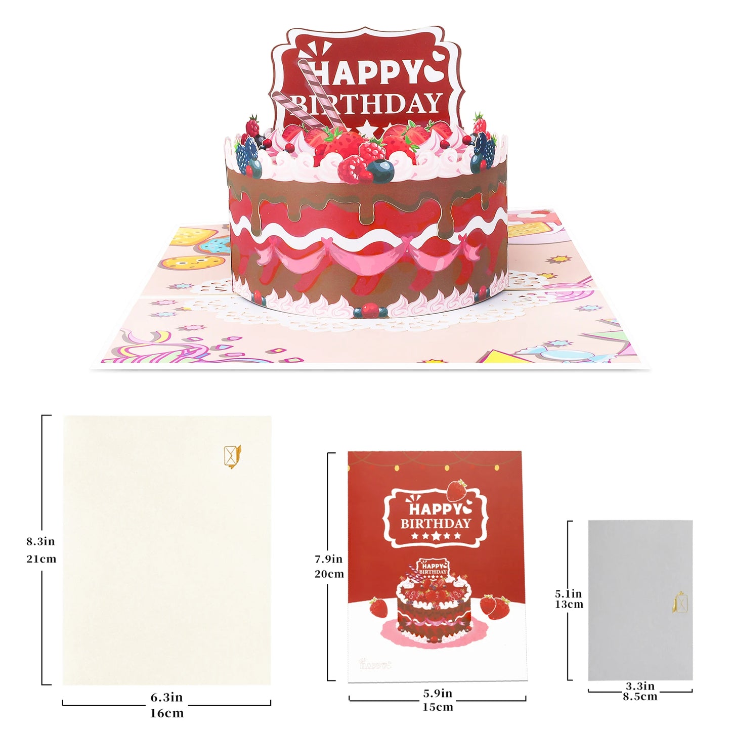 Happy Birthday Pop-up Card for Wife Husband Mom Dad Gift