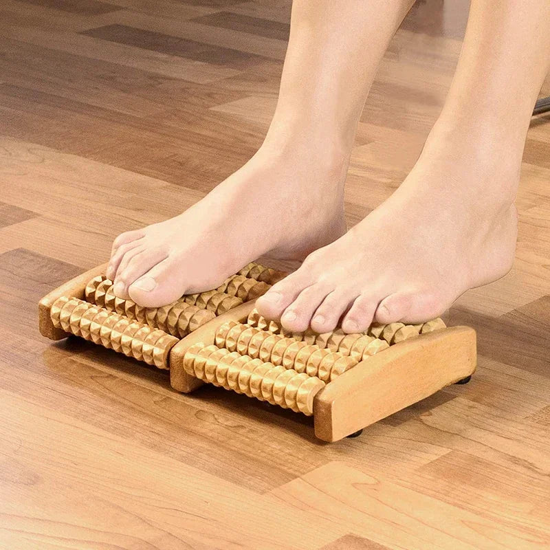 Wooden Foot Massage Roller Relieves Fatigue Foot Pain