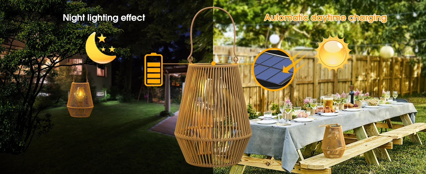 Hand Woven 0.6W Solar Outdoor Lights Villa Landscape Light