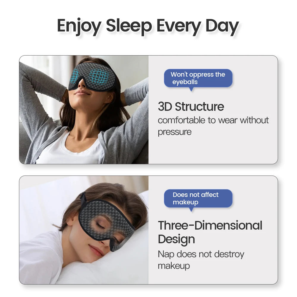 3D Sleeping Mask 100% Blackout Blindfold for Smooth Sleep