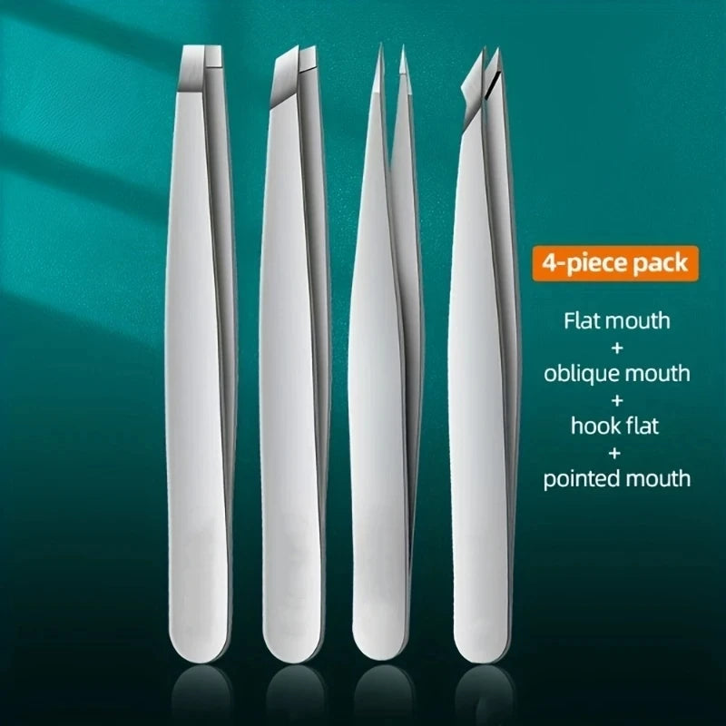 4Piece Set Professional Tweezers Set For Effortless Hair Removal