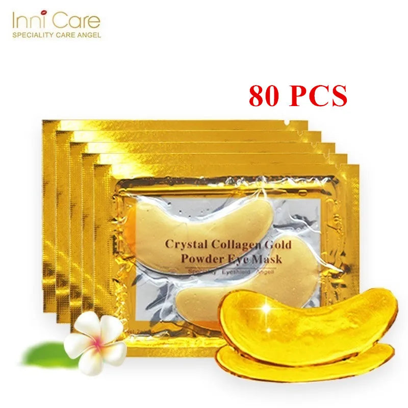 InniCare 50/60/80/100 Pcs Crystal Collagen Gold Eye Mask