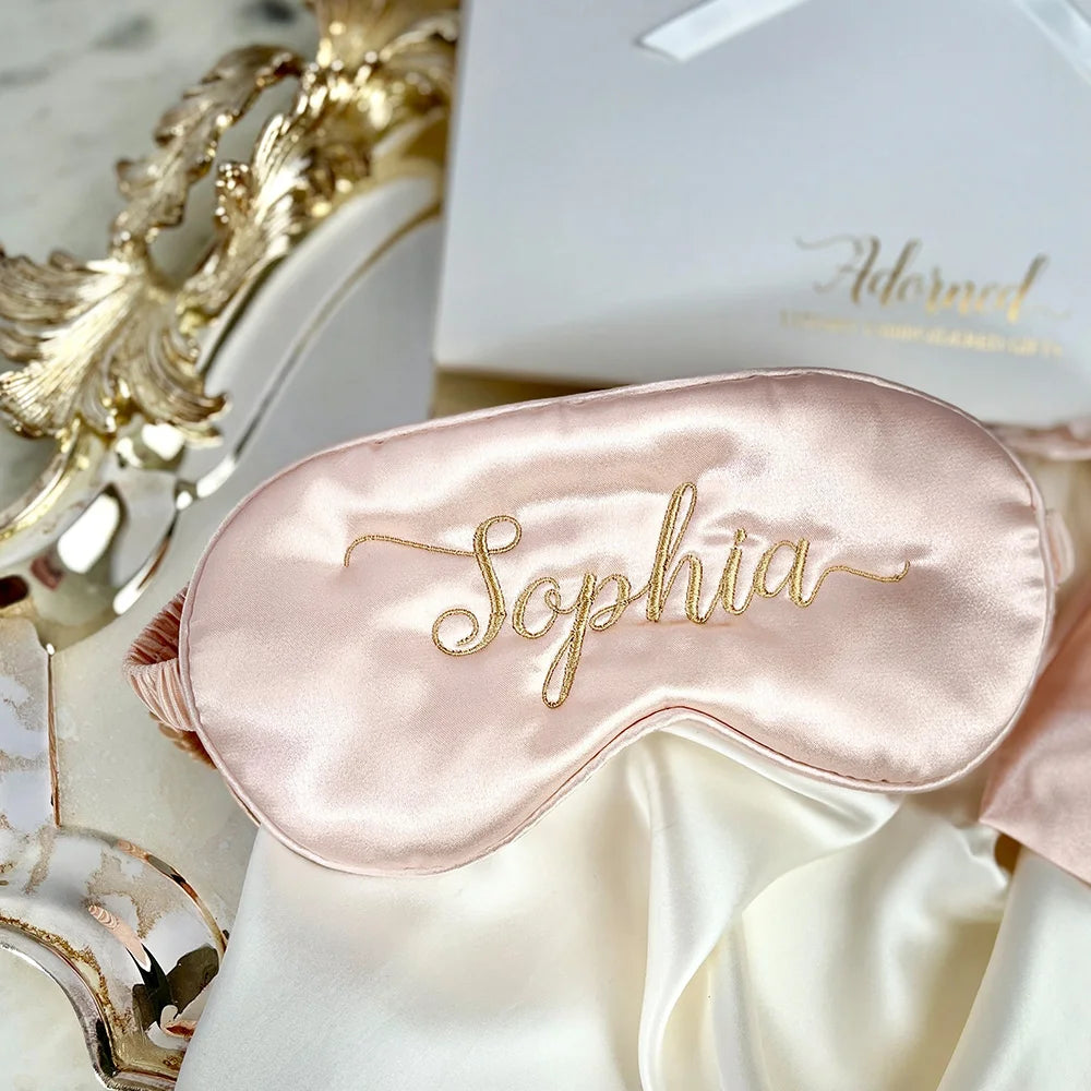 Personalized Silk Sleeping Eye Mask for Bride Gifts