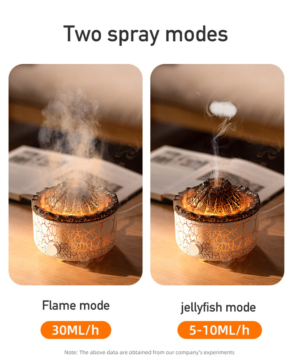 Volcano Aromatherapy Diffuser Smoke Ring with Flame Lamp