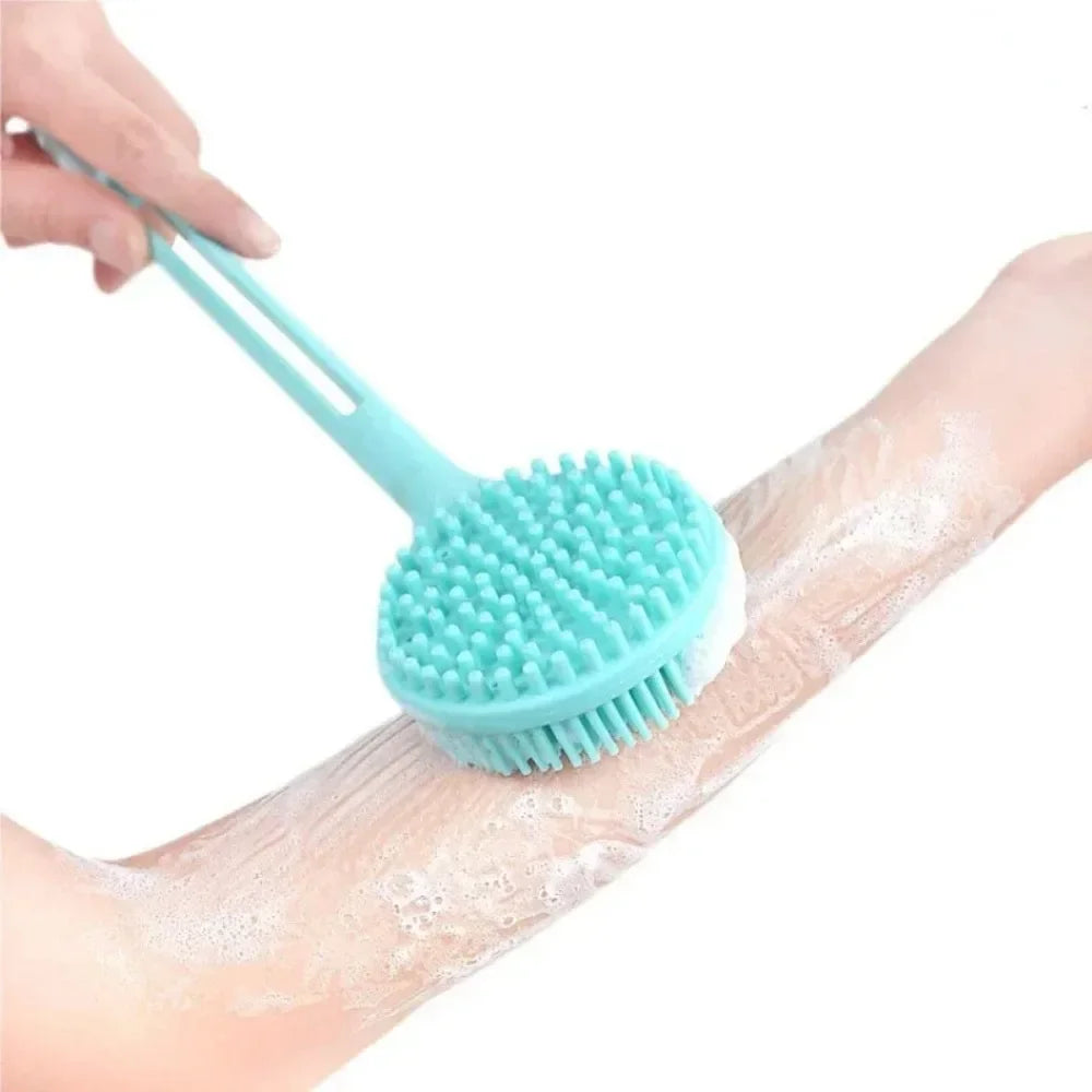 1Pc Silicone Long Handle Bath Brush Exfoliating Body Scrub