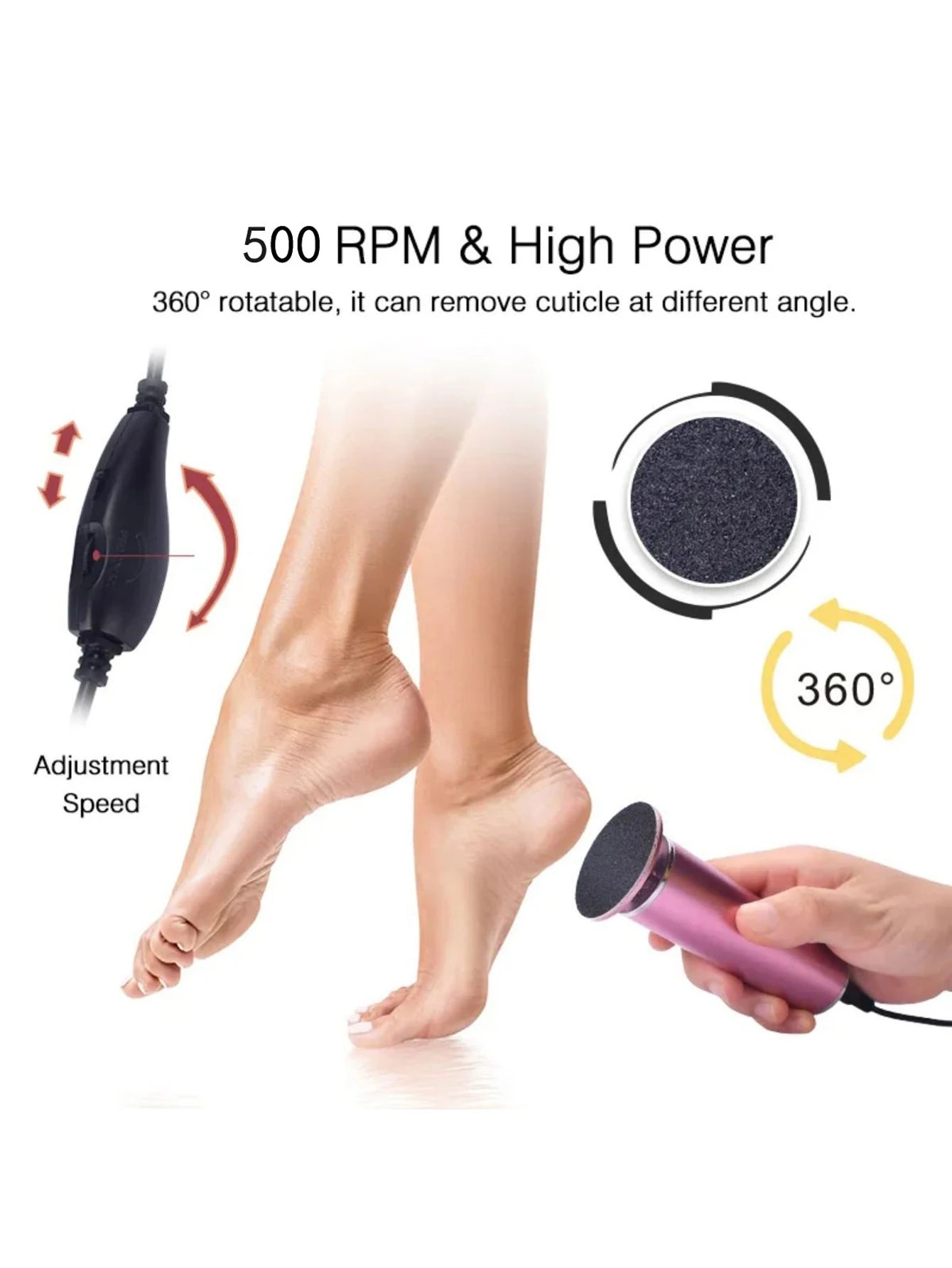 Electric Foot Callus Remover Adjustable Speed File for All