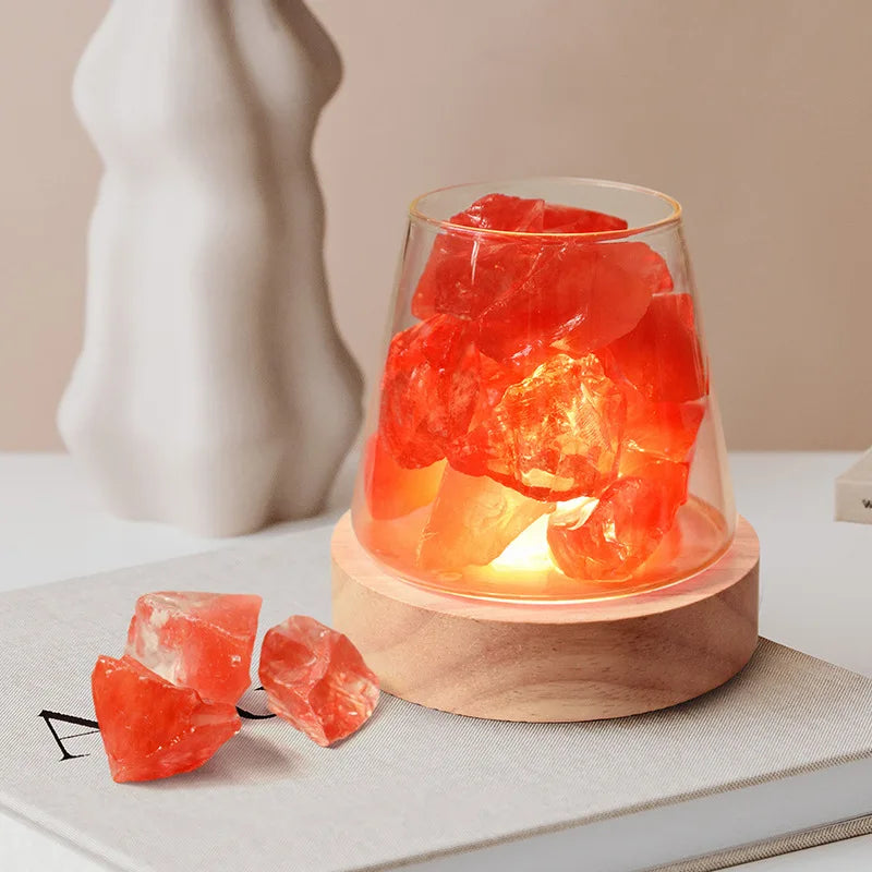 C2 Natural Himalayan Salt Table Lamp Essential Oil Diffuser Light