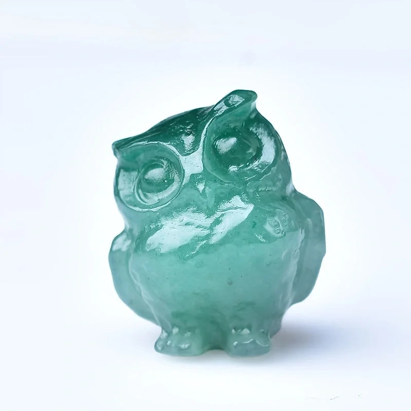 1pc 3.5cm Crystal Carved Owl Meditation Stone Gift