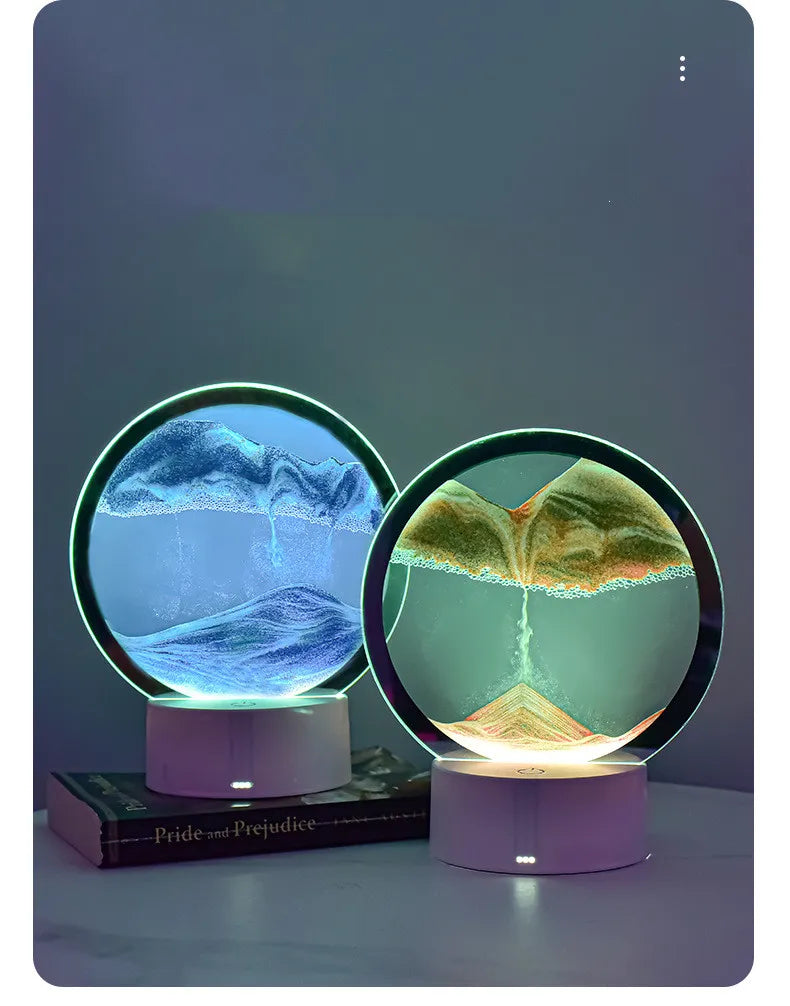 Quicksand Table Lamp, Elegant 3D Sand Painting Light