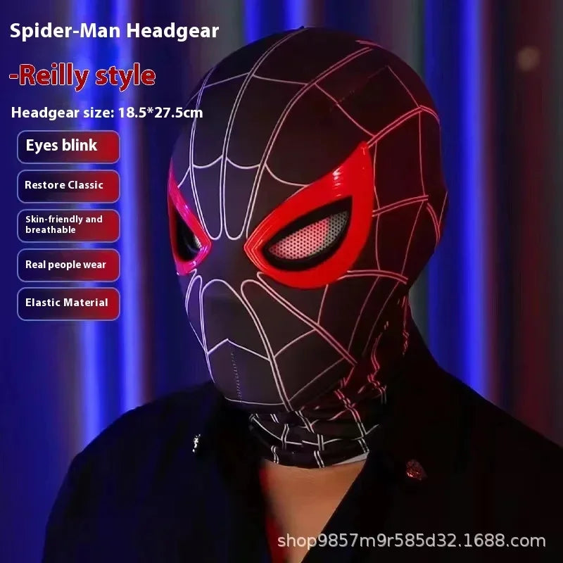 Mascara Spiderman Headgear Cosplay Moving Eyes Mask Gift