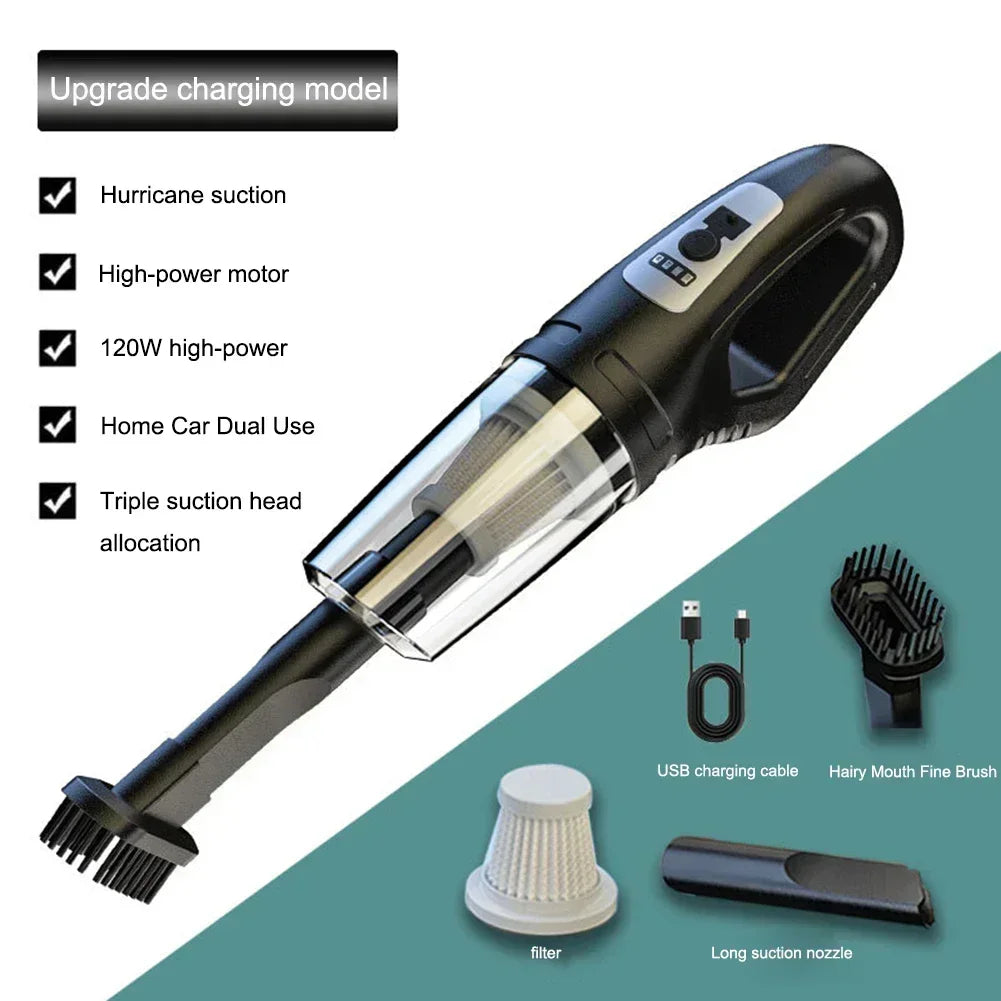 Wireless Car Vacuum Cleaner Handheld Portable High Suction