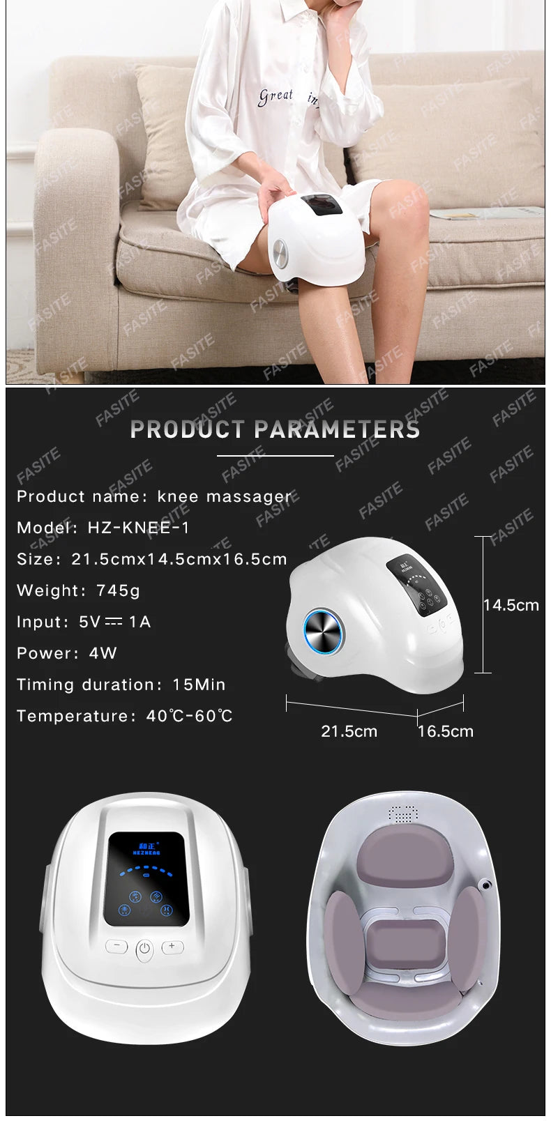 Most Popular Knee Cordless Massage Electric Brace for Pain Relief