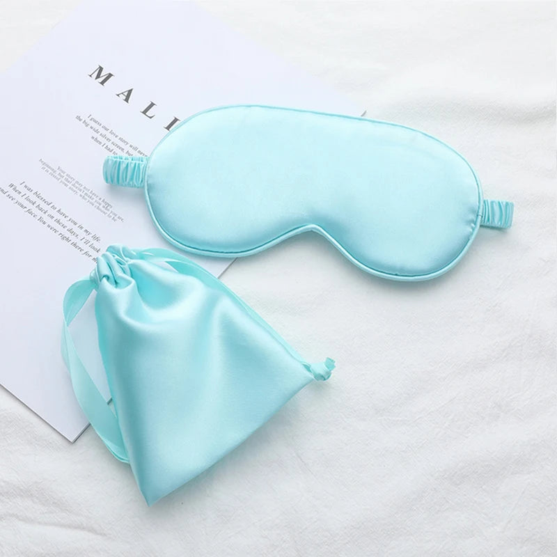 Silk Sleeping Eye Mask with Carrying Pouch for Travel